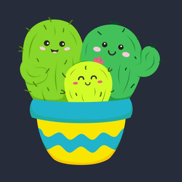 Happy Cactus Family by samshirts