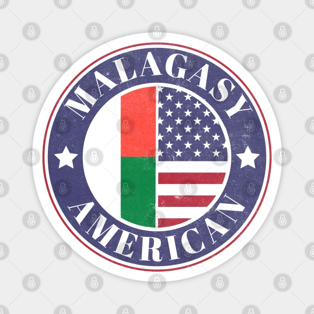 Proud Malagasy-American Badge - Madagascar Flag Magnet by Yesteeyear