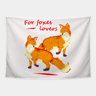 Cute red foxes Tapestry