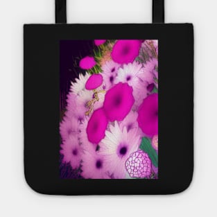 STYLISH PINK AND PURPLE FLOWER ARRANGEMENT Tote