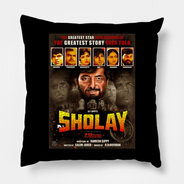 Sholay Gabbar Singh Pillow by SAN ART STUDIO 