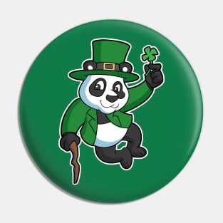 St Patricks Day Lucky Irish Panda Bear Pin