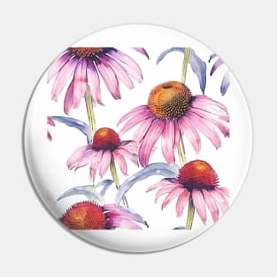 Watercolor Wildflower Purple Coneflower Pattern 2 Pin