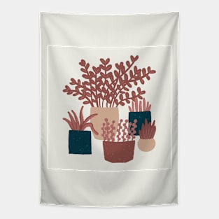 Plants & Cacti (Moroccan Red) Tapestry