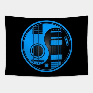 Blue and Black Acoustic Electric Guitars Yin Yang Tapestry