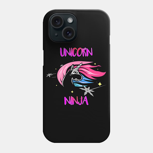 Unicorn Ninja Shirt| Martial Arts Shirt| Funny Karate Shirt Phone Case by GigibeanCreations