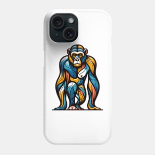 Pop art monkey illustration. cubism illustration of monkey Phone Case