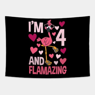 I'm 4 And Flamazing Flamingo Tapestry