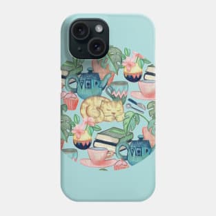 Lazy Afternoon - a chalk pastel illustration pattern Phone Case