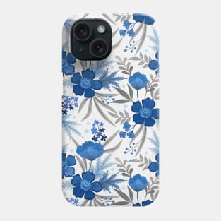 Pretty Blue Color Flower Pattern Phone Case