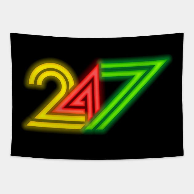 24 7 Neon Tapestry by Destro