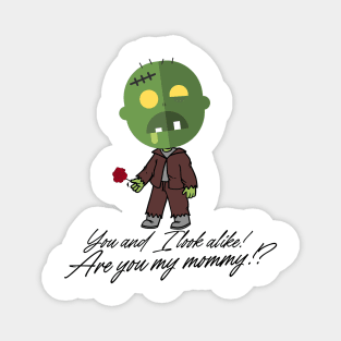 confusing green zombie with text. Magnet