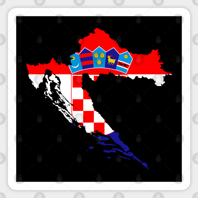 Croatia Flag Map Croatia Sticker Teepublic