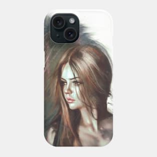 Brunette girl portrait Phone Case