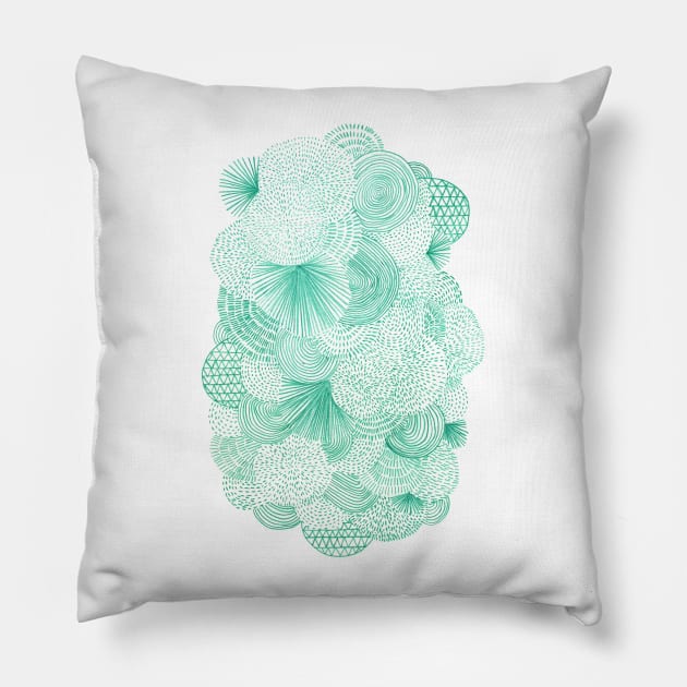 Green Fields Pillow by marceloillustration