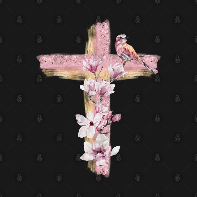 Floral cross - pink magnolias by Country Gal