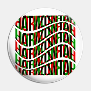 Horizontal Waves Typography (Red Green Black) Pin