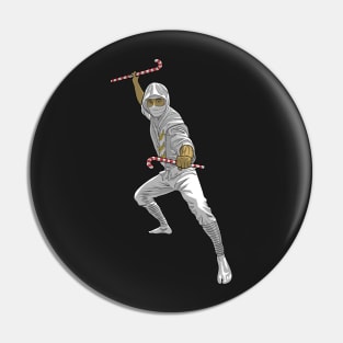 Black and White Christmas Ninja Pin