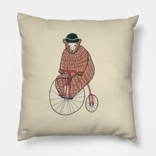 Bear On A Bicycle Pillow