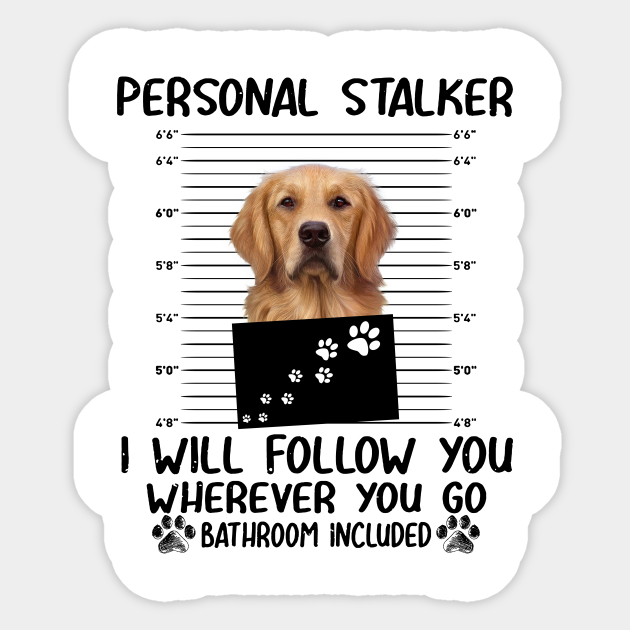 Personal Stalker Funny Golden Retriever - Golden Retriever - Sticker | TeePublic Personal Stalker Funny Golden Retriever - Golden Retriever - Sticker | TeePublic