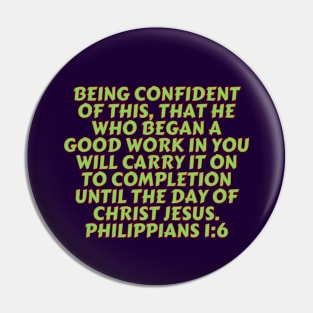 Bible Verse Philippians 1:6 Pin