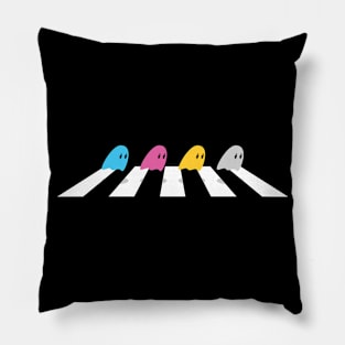 CMYK Ghosts Cross the Road Pillow