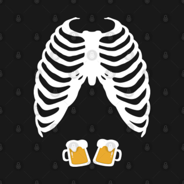 Halloween Skeleton Beer Belly X-Ray by Teeartspace