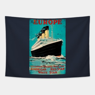 Poster Retro Ship Vintage Cruise Vessel Tapestry