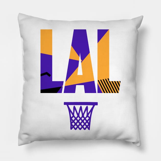 LA Basketball Retro Art Pillow by funandgames