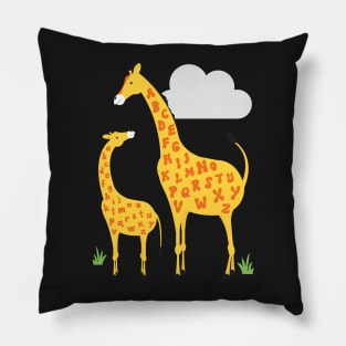 giraffe alphabet Pillow