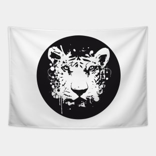 white graffiti tiger head Tapestry