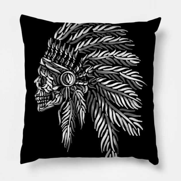 Native skull Pillow by Jeffmore