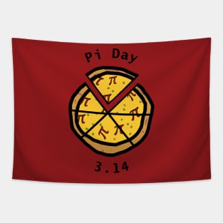 Pi Day 3.14 Pizza Topped with Pi Symbol Tapestry