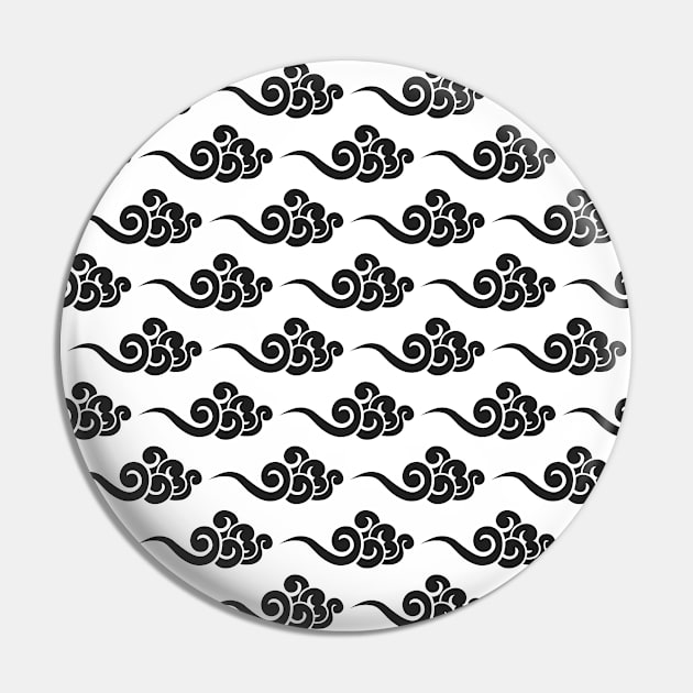 Black Chinese Clouds Pattern Pin by Ayoub14