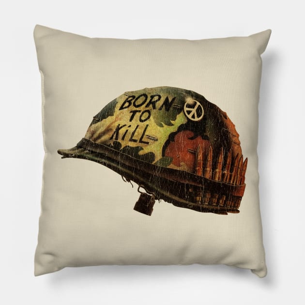 Retro Vintage Full Metal Jacket Pillow by TuoTuo.id