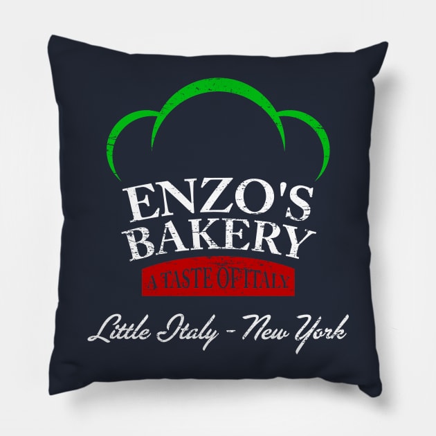 Enzo's Bakery (worn look) Pillow by MoviTees.com