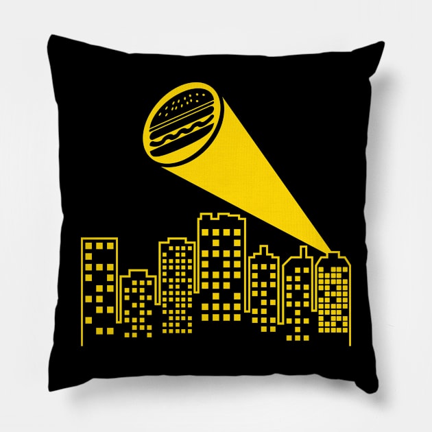 Burger Sign Pillow by nickbeta