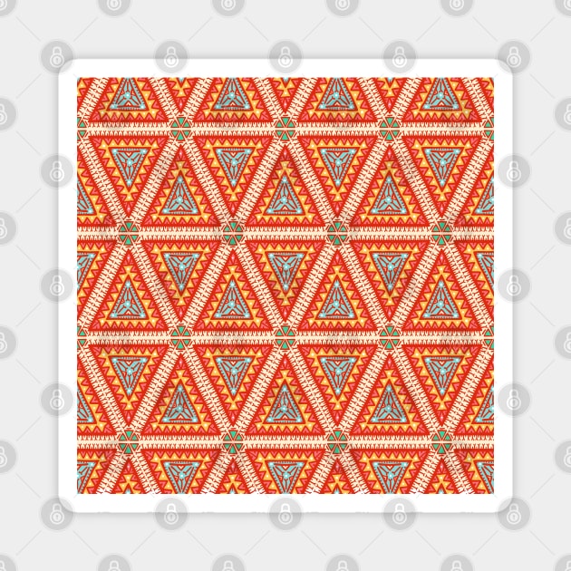 Triangular African Tribal Pattern Magnet by machmigo