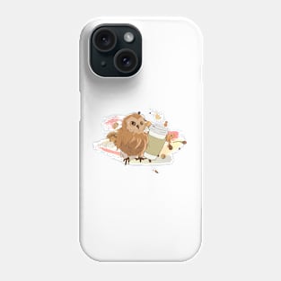 Owl and coffee Phone Case