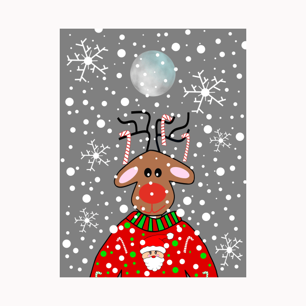 SNOWSTORM Reindeer Xmas by SartorisArt1