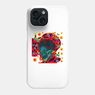 skeleton in floral crown ecopop art Phone Case