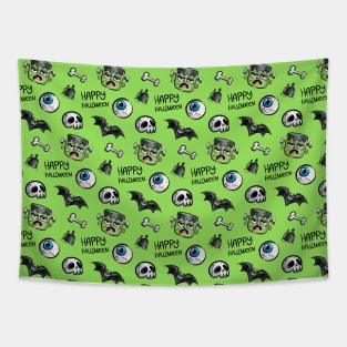 Light green Halloween pattern Tapestry