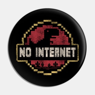 Vintage Pixel T-Rex T Shirt Funny No Internet Connection T Rex shirt Pin