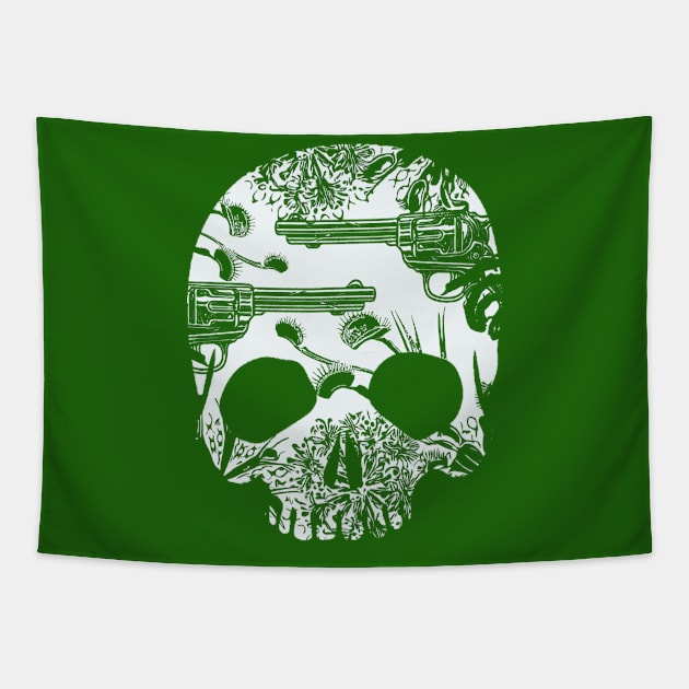 Skullduggery white Tapestry by Ace13creations