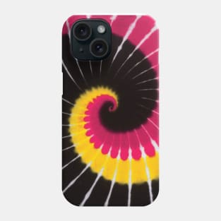 Black White Pink Yellow Spiral Tie Dye Phone Case