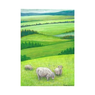 Farmland Field of Sheep T-Shirt