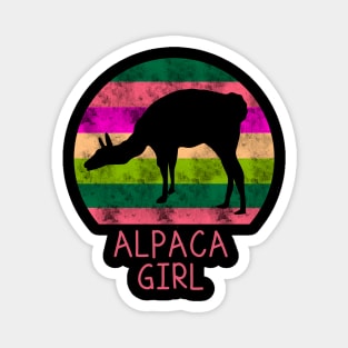 Alpaca Girl Llama Woman Magnet