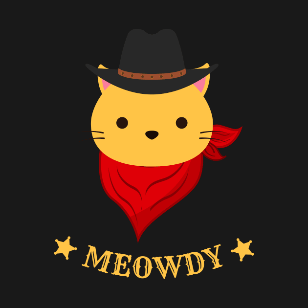 Meowdy Funny Cowboy Cat Western Rodeo Feline by Foxxy Merch