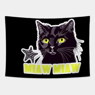 Cat Miaw: Playful and Cute Cat Design Tapestry