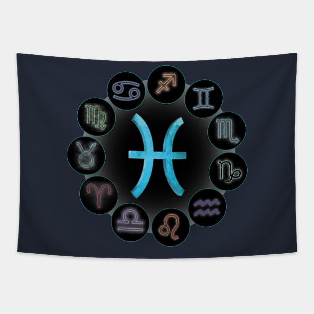 Pisces/The Fish Zodiac Symbol. Tapestry by voloshendesigns